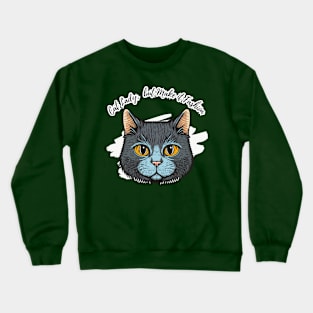 Whimsical Cat Portrait Crewneck Sweatshirt